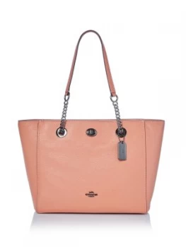 Image of Coach turnlock chain tote Dark Pink