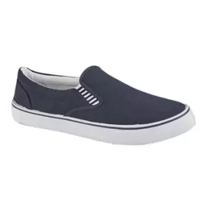 Image of Dek Boys Gusset Casual Canvas Yachting Shoes (4 UK) (Navy Blue)