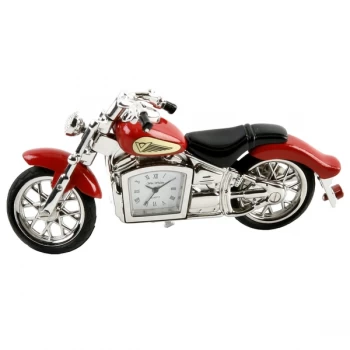 Image of WILLIAM WIDDOP Indian Motorbike Miniature Clock - Red
