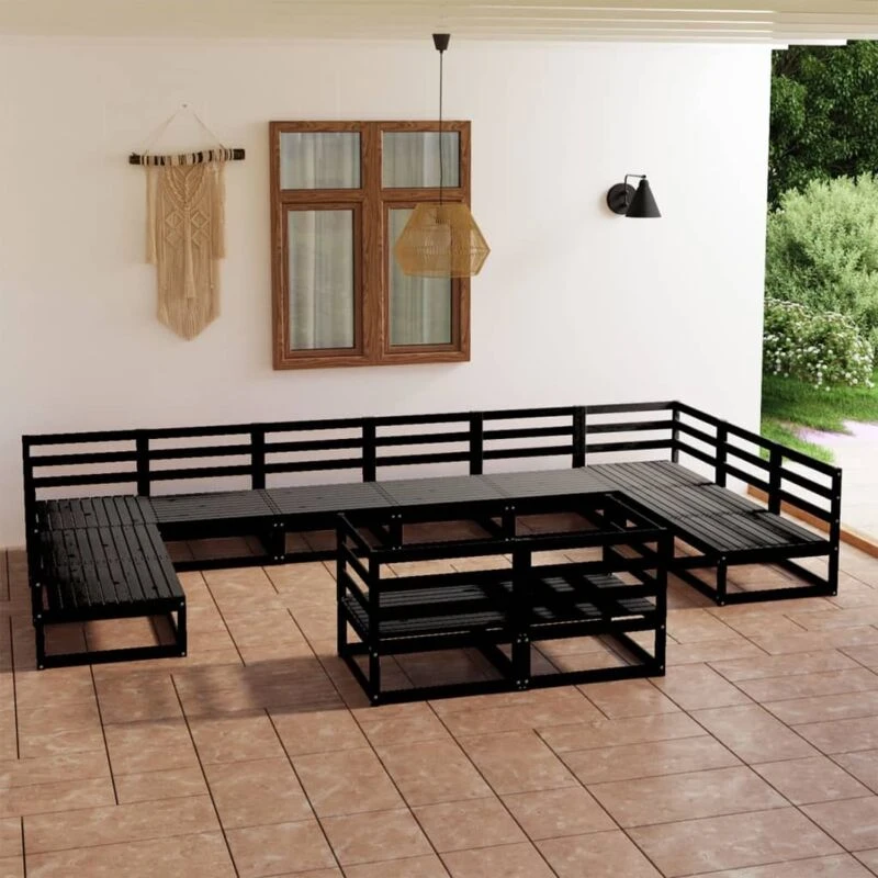 Image of VIDAXL 12 Piece Garden Lounge Set Solid Pinewood Vidaxl 8720286473269