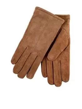 Image of TOTES One Point Suede Gloves - Tan Size M Women