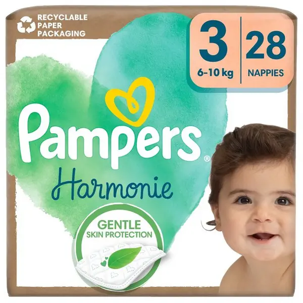 Image of Pampers Harmonie Size 3 28 Nappies