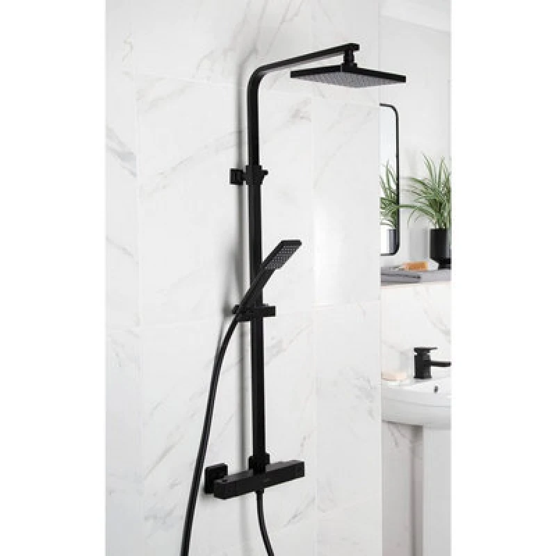 Image of Bristan Craze Bar Mixer Shower With Dual Shower Heads - Black