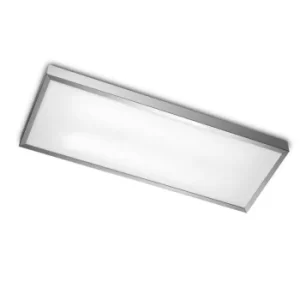 Image of 2 Light Medium Rectangle Ceiling Light Aluminium