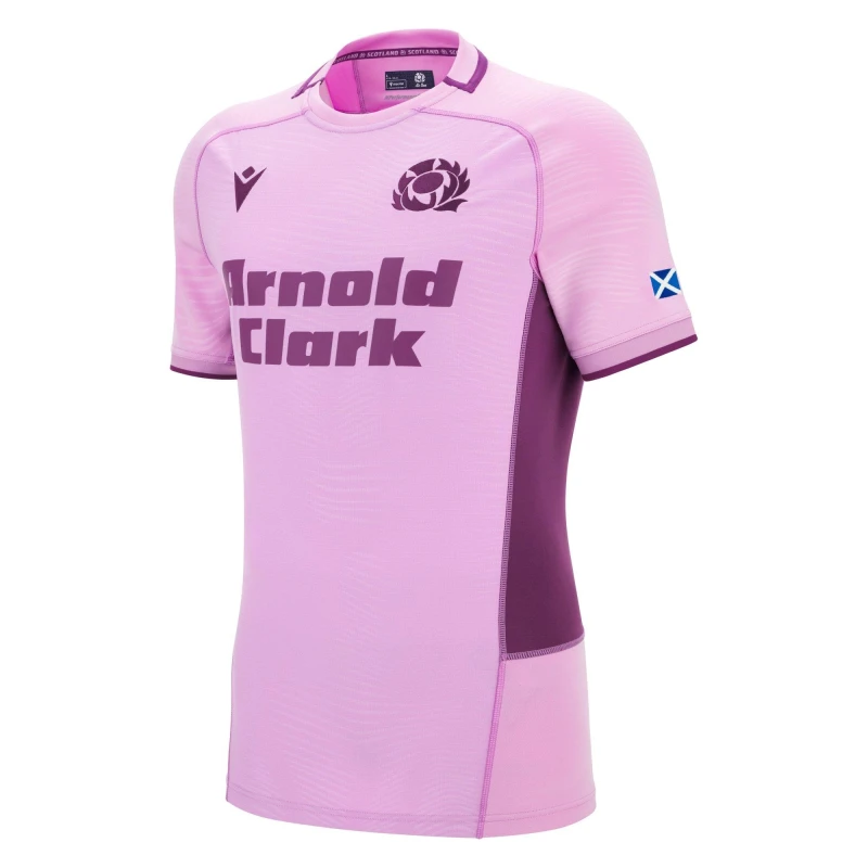 Image of Macron Scotland Rugby Away Authentic Shirt 2025 Adults Pink male Small