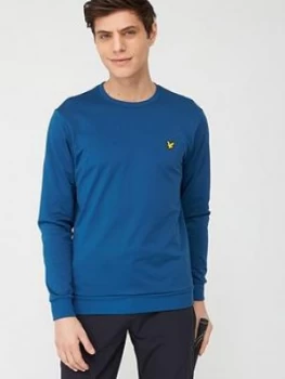 Image of Lyle & Scott Golf Tech Crew Midlayer Top - Navy