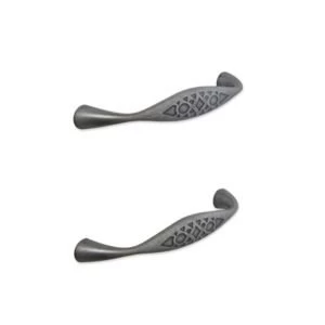 Image of Cooke Lewis Antique pewter effect Curved Cabinet handle Pack of 2