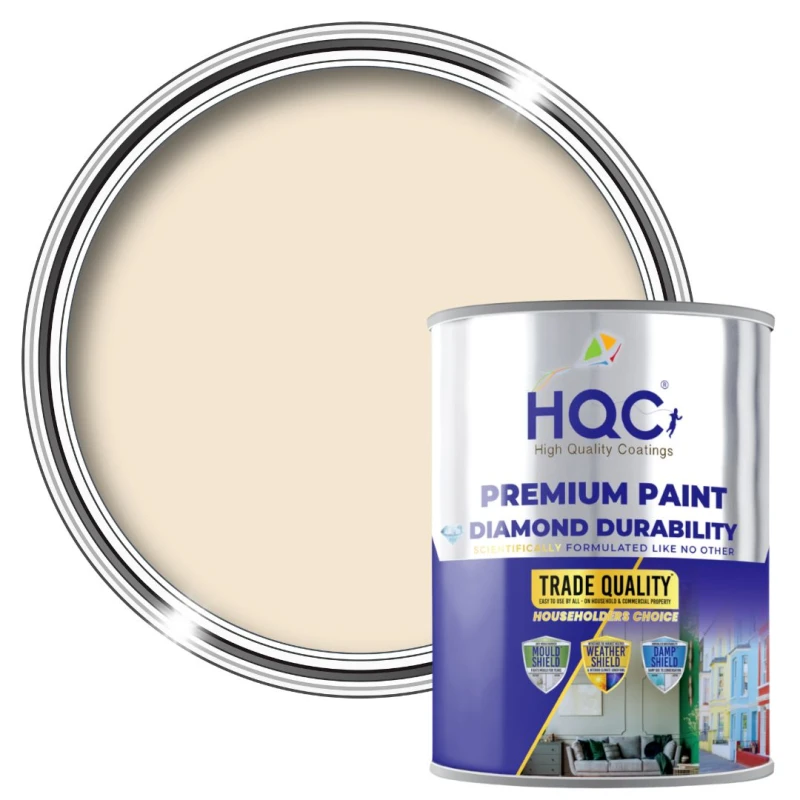 Image of Hqc Anti Damp Paint - Damp Proof For Interior Walls & Ceilings - Magnolia - 5L