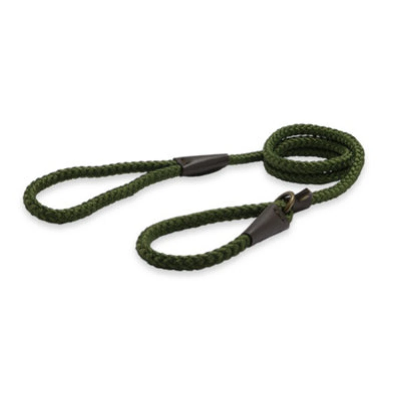 Image of Ancol Green 'Heritage' Comfort Strong Nylon Size 1-3 Rope Slip Dog Lead Green