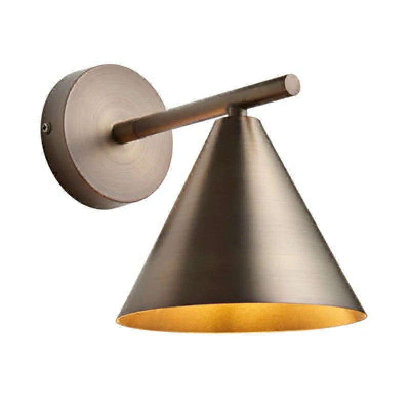 Image of Luminosa Lighting Luminosa Cape Dome Wall Lamp Brushed Antique Bronze Plate, 1X E14