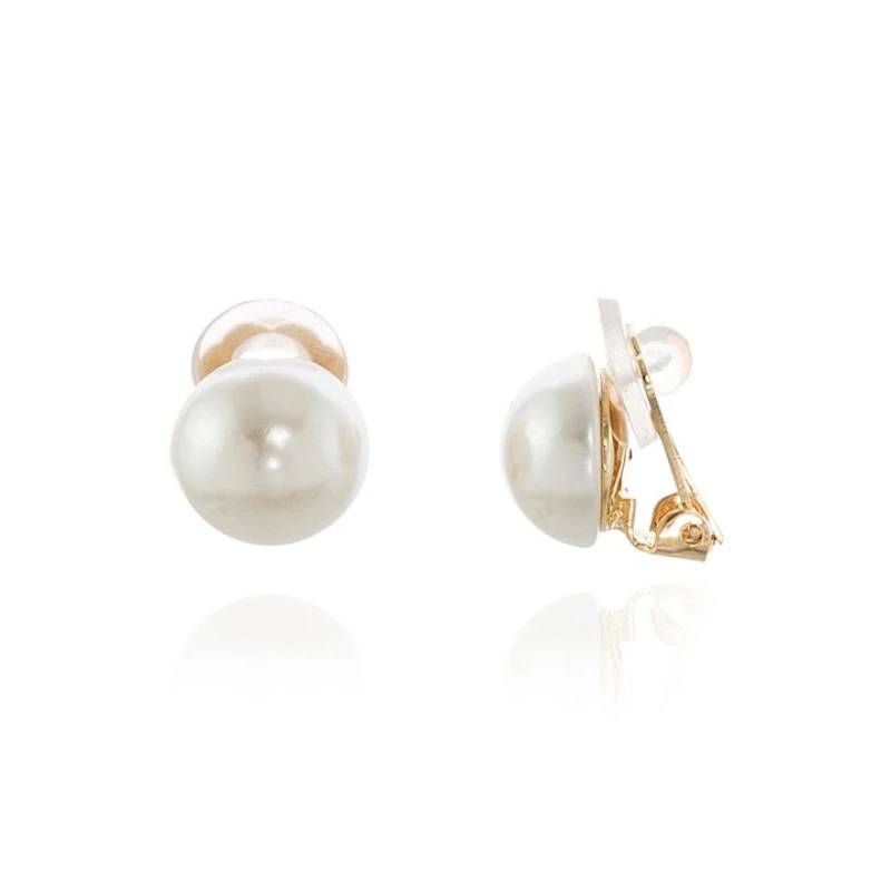 Image of Cachet London Cachet Bibi 12mm Clip Earrings Metallic Gold female