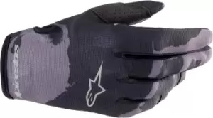 Image of Alpinestars Radar Motorcross Gloves, black-grey Size M black-grey, Size M
