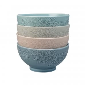 Image of Denby Monsoon Gather Set Of 4 Medium Bowls Mixed