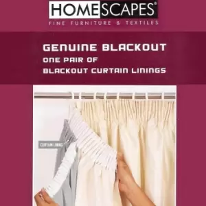 Image of HOMESCAPES 100% Blackout Curtain Lining Pair 3-Pass Coating, 64 x 70 - Grey