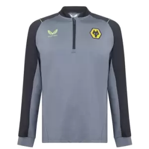 Image of Castore Wolves quarter Zip Drill Top Mens - Black