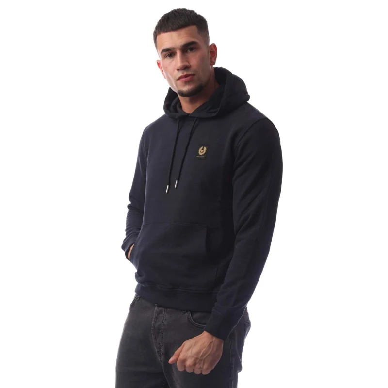 Image of Belstaff Logo Hoodie Inkwell male S
