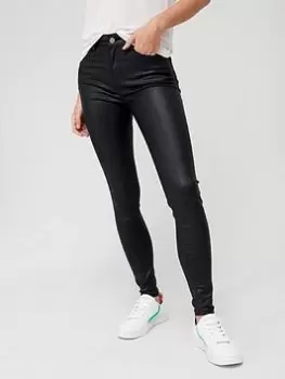Image of Superdry Coated High Rise Skinny Jean - Black, Size 28, Women