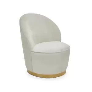 Image of Interiors by PH Kids Cream Velvet Chair With Gold Metal Base