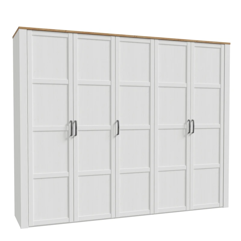 Image of Furniture To Go Bohol 5 Door Wardrobe In Riviera Oak/white
