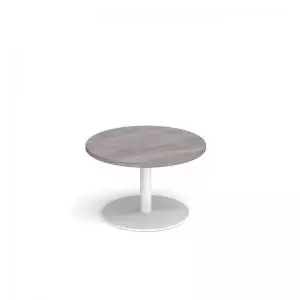 Image of Monza circular coffee table with flat round white base 800mm - grey