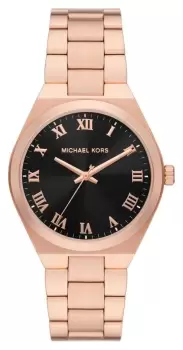Image of Michael Kors MK7392 Lennox (37mm) Black Dial / Rose Gold- Watch