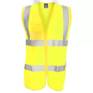Image of Result Core Mens Zip Through Hi Vis Safety Tabard/Vest (S/M) (Fluorescent Yellow)