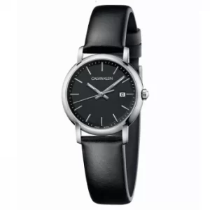 Image of Calvin Klein Established Ladies Black Leather Strap Watch
