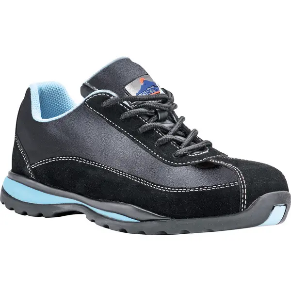 Image of Portwest Steelite Womens S1P HRO Safety Trainers FW39BKR43 Colour: Black / Blue