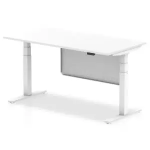 Image of Air 1600 x 800mm Height Adjustable Desk White Top White Leg With White