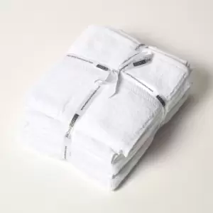 Image of HOMESCAPES White 100% Combed Egyptian Cotton Towel Bale Set 500 GSM - White
