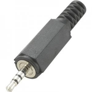 Image of 2.5mm audio jack Plug straight Number of pins 4 Stereo Black Conrad Components