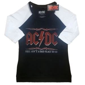 Image of AC/DC - Hell Ain't A Bad Place Ladies Medium T-Shirt - Black,White