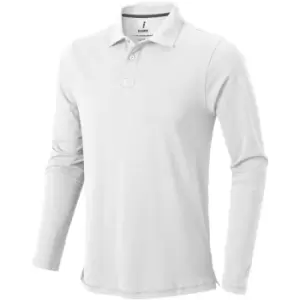 Image of Elevate Mens Oakville Long Sleeve Polo Shirt (XL) (White)