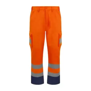 Image of PRO RTX High Visibility Mens Cargo Trousers (M R) (Orange)