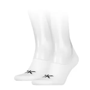 Image of Calvin Klein High Foot Socks 2 Pack Mens - White