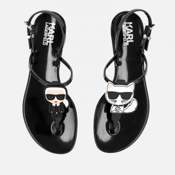 Image of KARL LAGERFELD Womens Jelly Karl Ikonic Sling Sandals - Black - UK 5