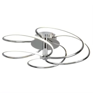 Image of Bardot Integrated LED Flush Ceiling Light Chrome, White