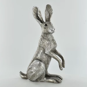 Image of Antique Silver Poppy Hare Ornament