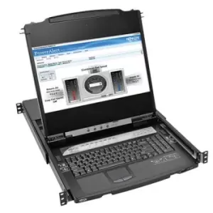 Image of Tripp Lite B030-008-17-IP NetDirector 8-Port 1U Rack-Mount Console HDMI KVM Switch with 17 in. LCD and IP Remote Access Dual Rail