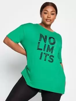 Image of Yours No Limits Active Top Green, Size 14, Women