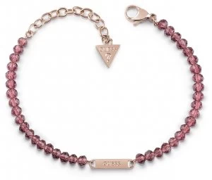 Image of Guess Uptown Chic Pink Bead Logo Bracelet UBB28044-L Jewellery