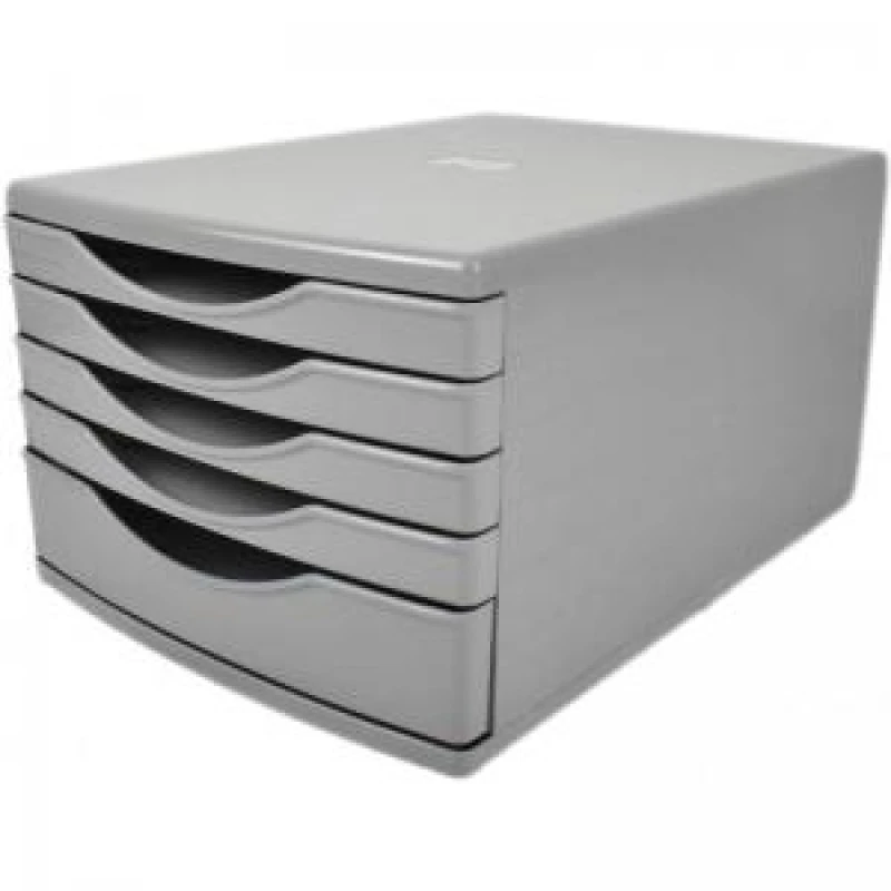 Image of Deflecto Deflecto A4 Desktop Drawer Organiser 5 Drawers - 1 x 60mm and 4 x 30mm Drawer Tower Unit Grey - CP145YTGRY CP145YTGRY