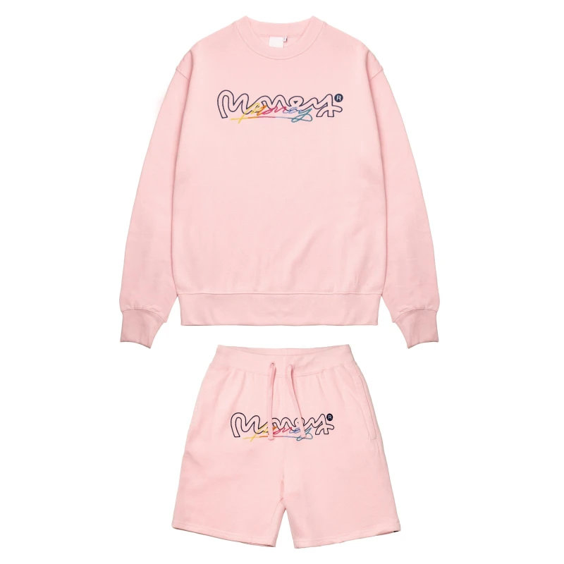 Image of Money Vice Crew Twin Set Rose Pink male Small