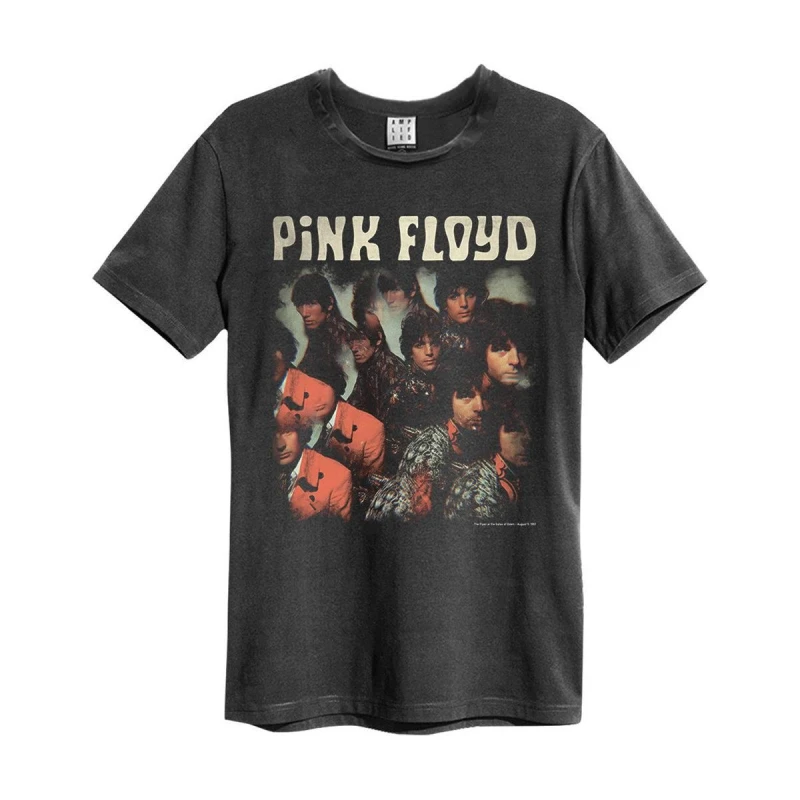 Image of Amplified Amplified Men Piper At The Gate Pink Floyd T-Shirt in Charcoal Size: Small Charcoal S Male 5063470409303