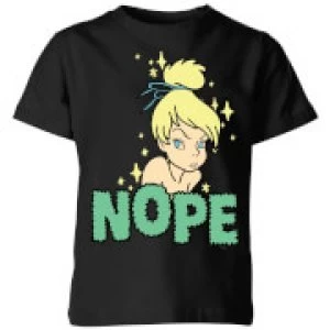 Image of Disney Peter Pan Tinkerbell Nope Kids T-Shirt - Black - 7-8 Years