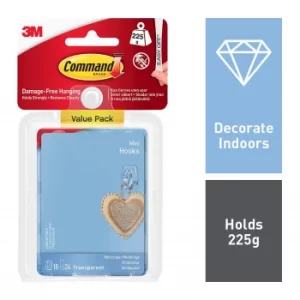 Image of Command Mini Clear Hooks with Clear Strips Value Pack