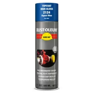 Image of Rust Oleum Hard Hat Metal Spray Paint Signal Blue 500ml