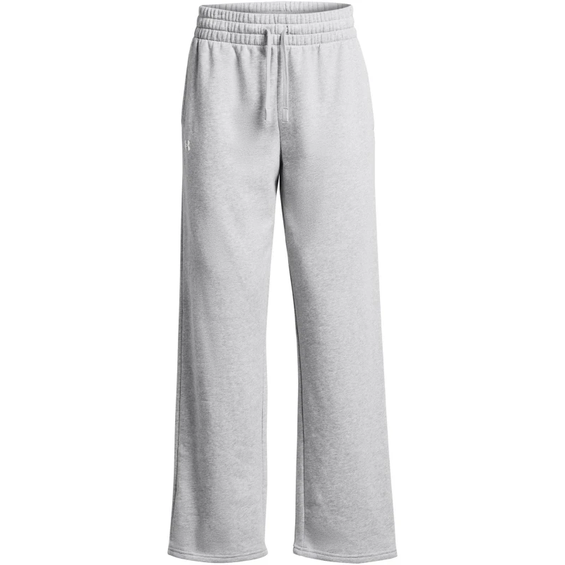 Image of Under Armour Ua Rival Flc Straight Pant Joggers Womens Grey/White female 10 (S)