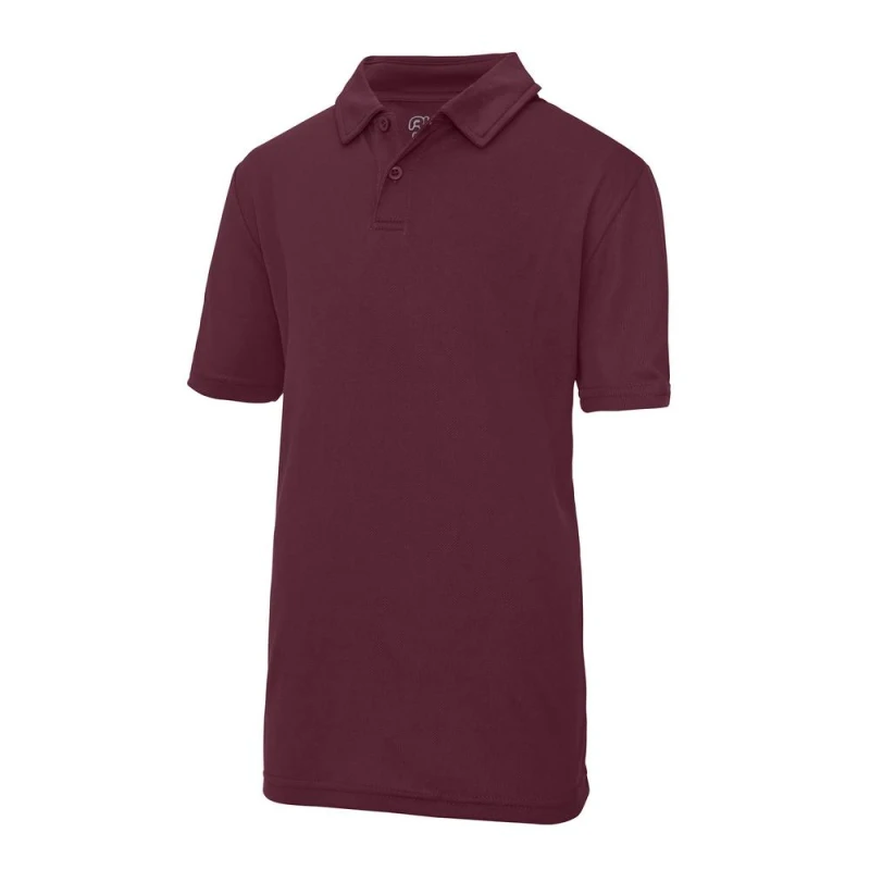 Image of Just Cool Sports Polo Plain Shirt Pack of 2 in Burgundy Size: 12-13 Years Burgundy Unisex 12-13 Years