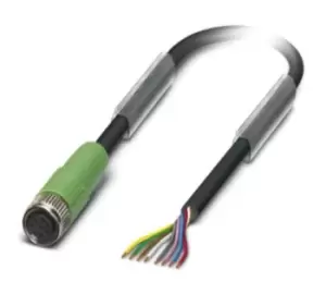 Image of Phoenix Contact Sac-8P- 3,0-Pur/m 8Fs Sensor Cord, 8P, M8 Rcpt-Free End, 3M